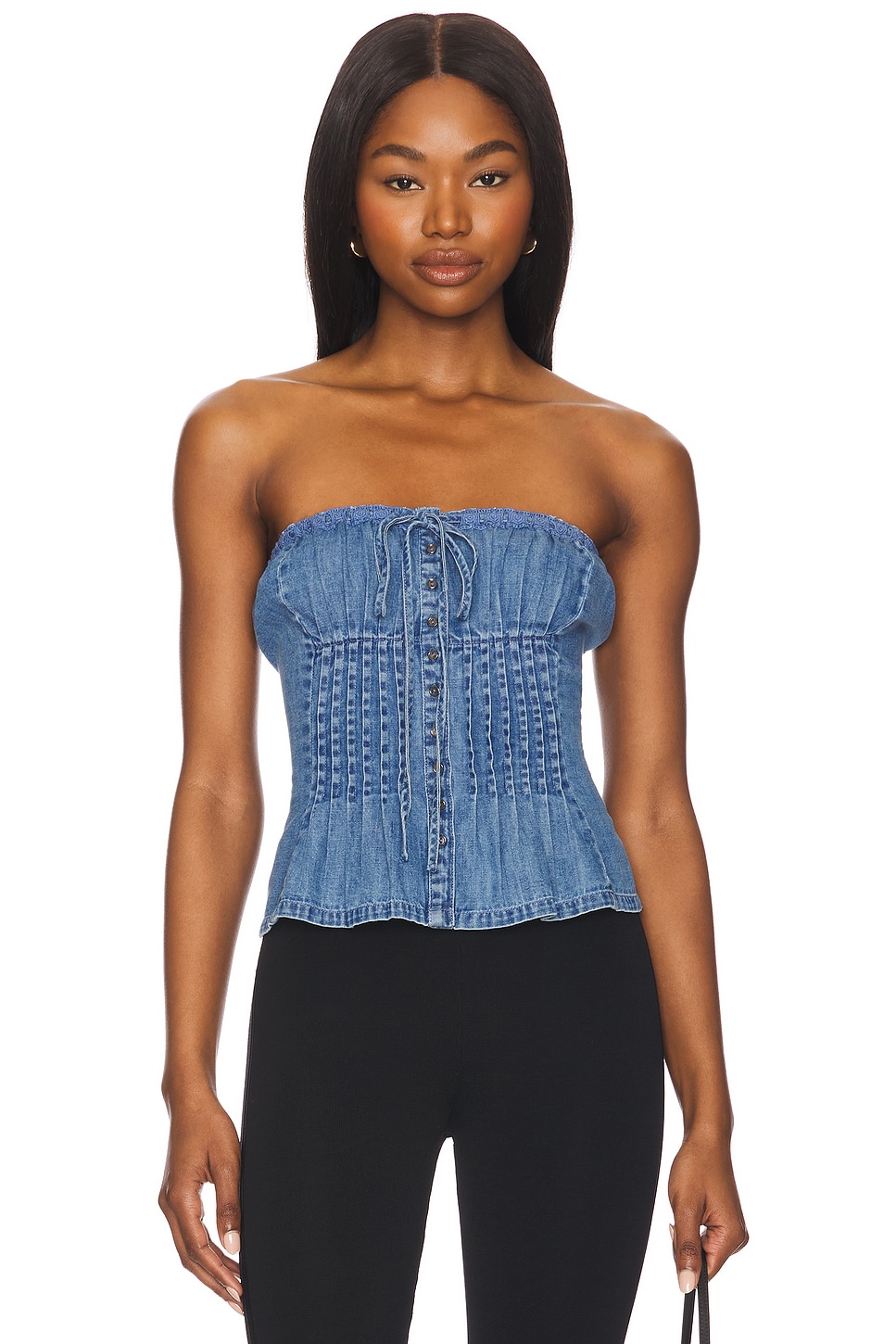 Free People Denim Wink Wink Tube Top