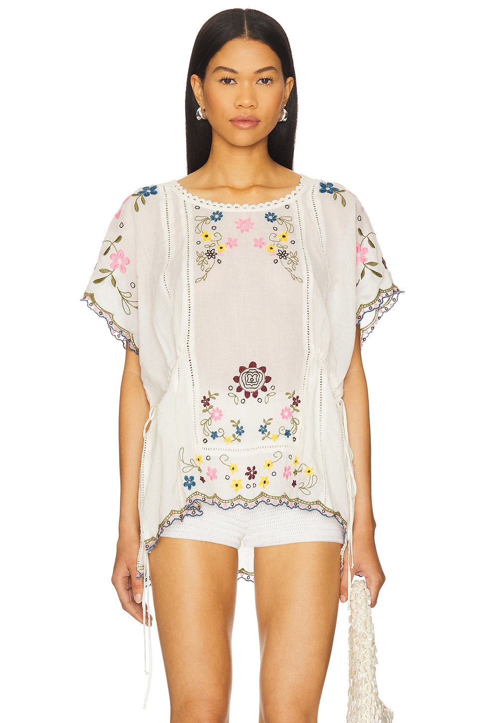 Free People Danielle Embroidered Top