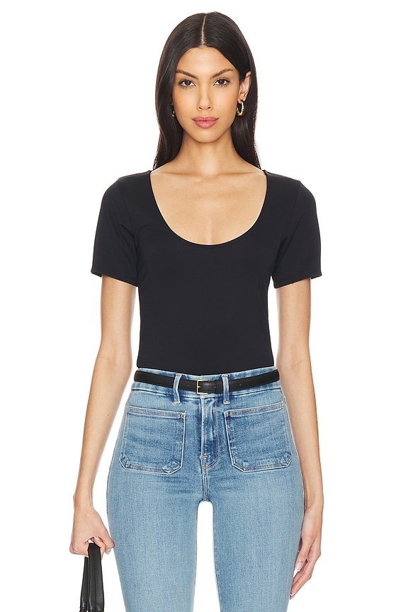 Good American Scuba Scoop Crop Tee