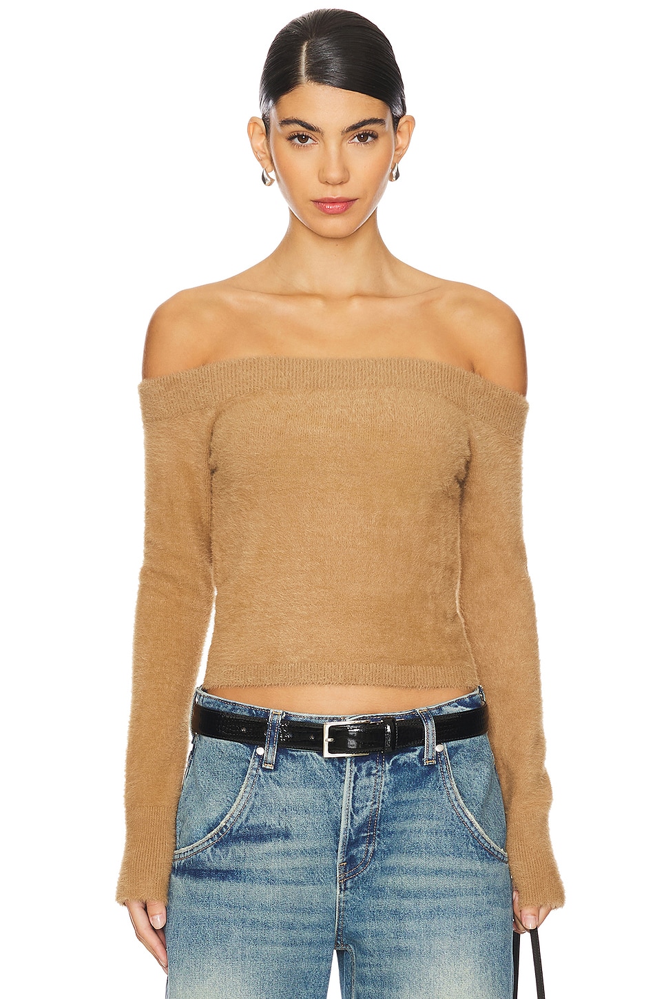 Good American Plush Off Shoulder Top