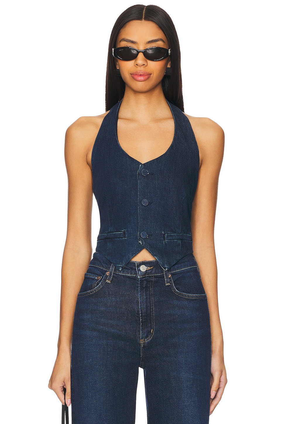 Good American Denim Halter Vest