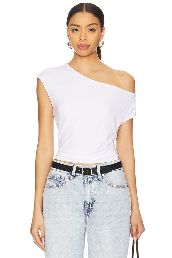 Good American Stretch Jersey Asymmetric Top