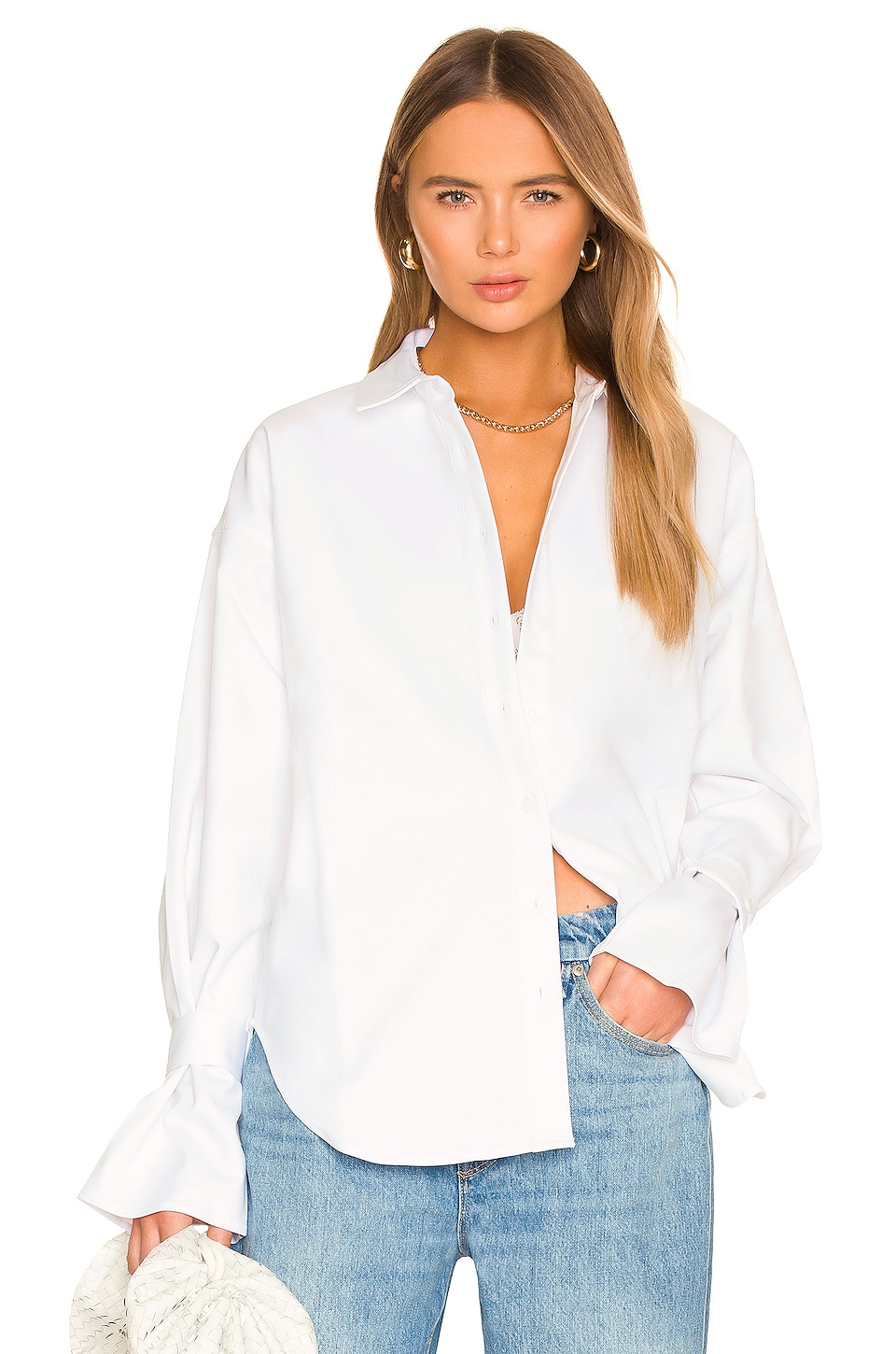 Good American Tabbed Poplin Shirt