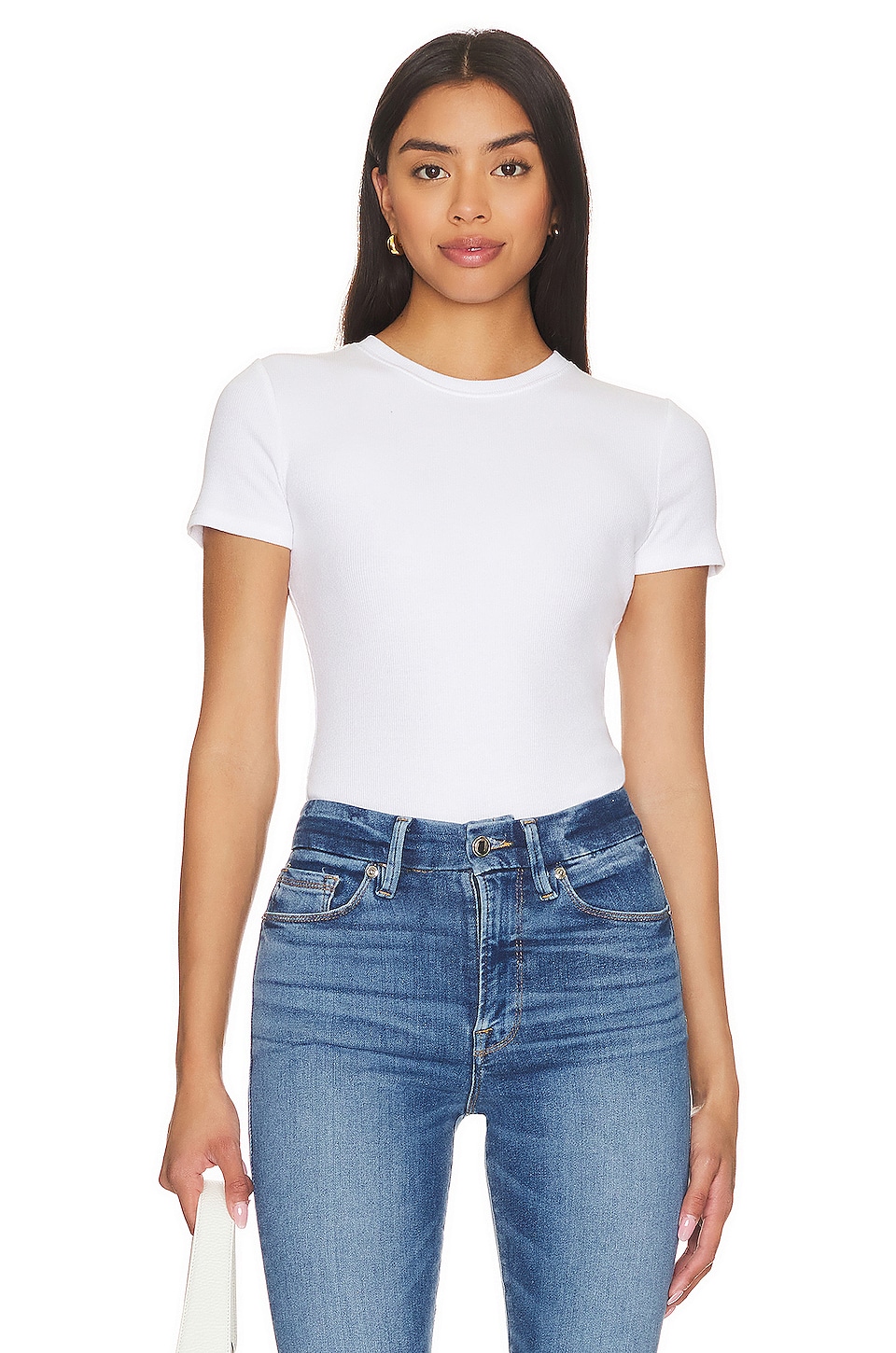 Good American Rib Fitted Tee Bodysuit