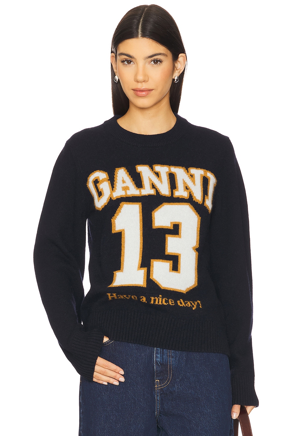 Ganni Graphic Baseball Crewneck