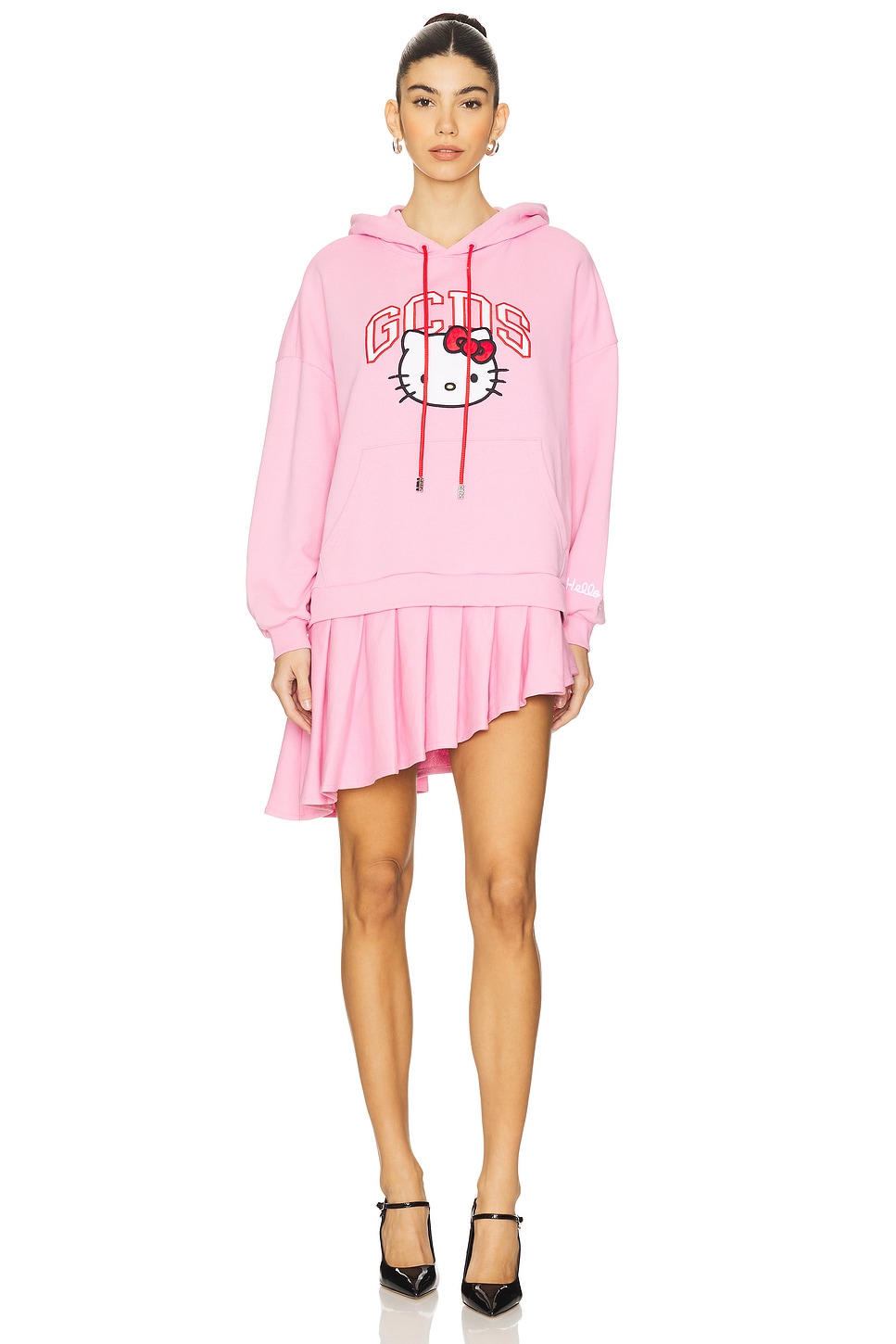 GCDS Hello Kitty Logo Hoodie Mini Dress