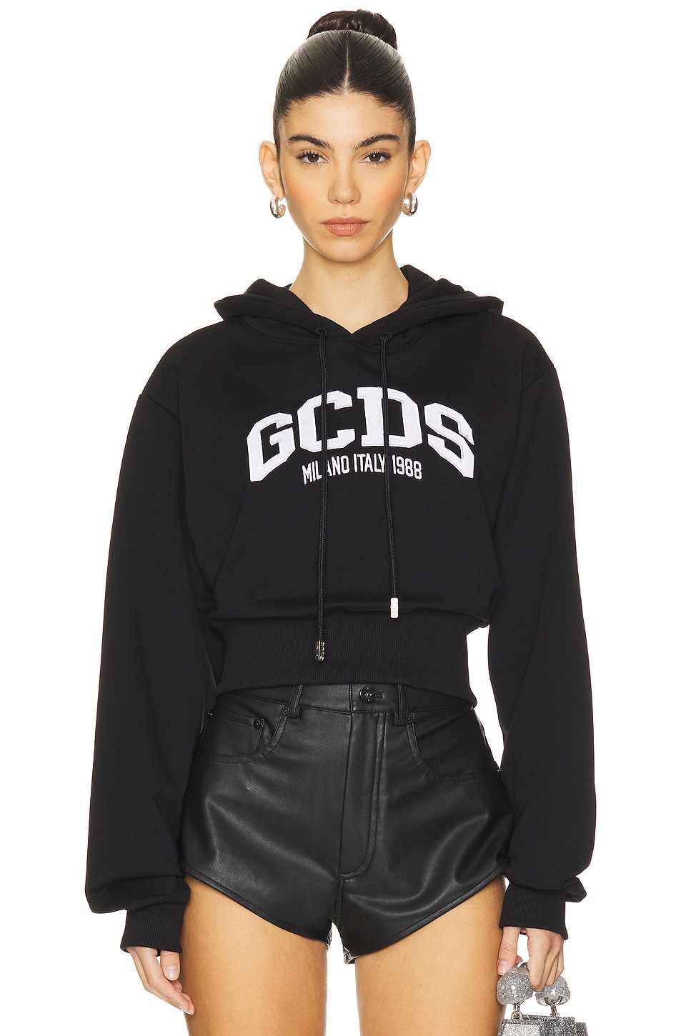 GCDS Logo Crop Hoodie