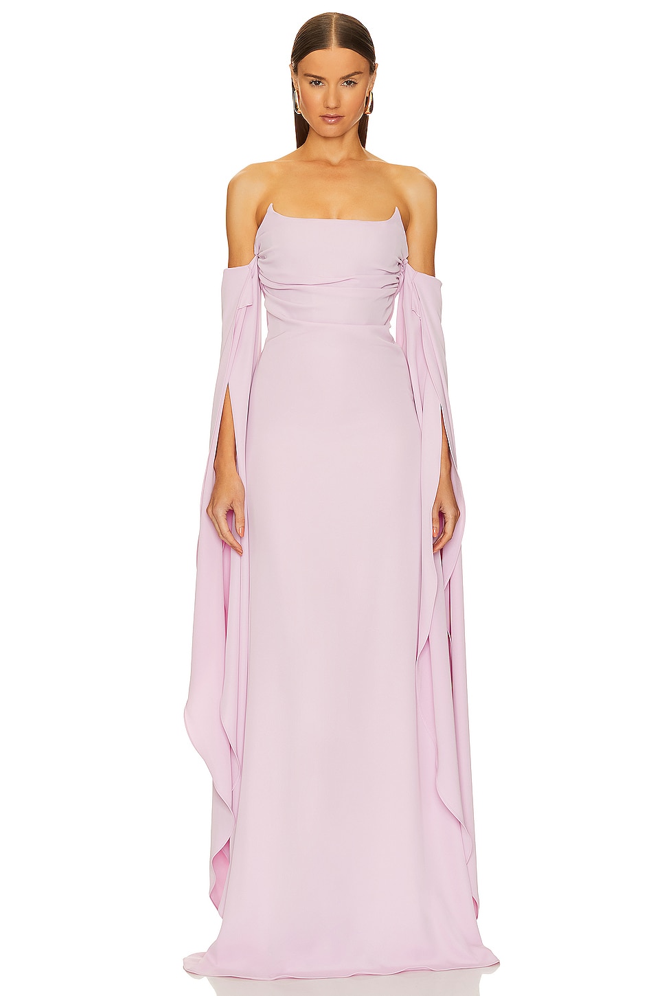 GIUSEPPE DI MORABITO Strapless Drape Sleeve Gown