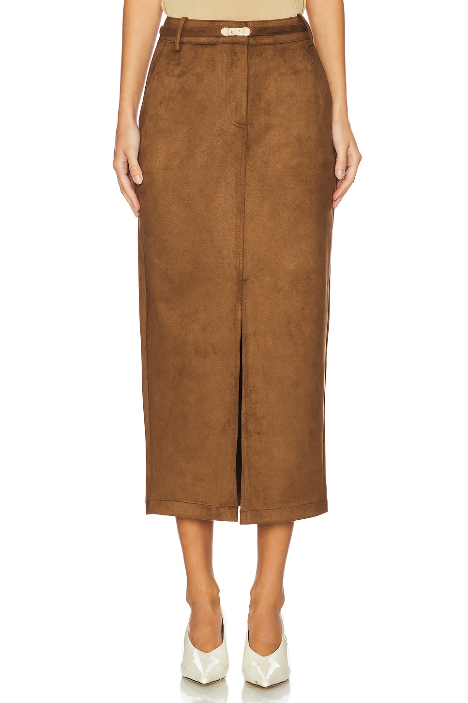 Generation Love Medina Belted Faux Suede Skirt