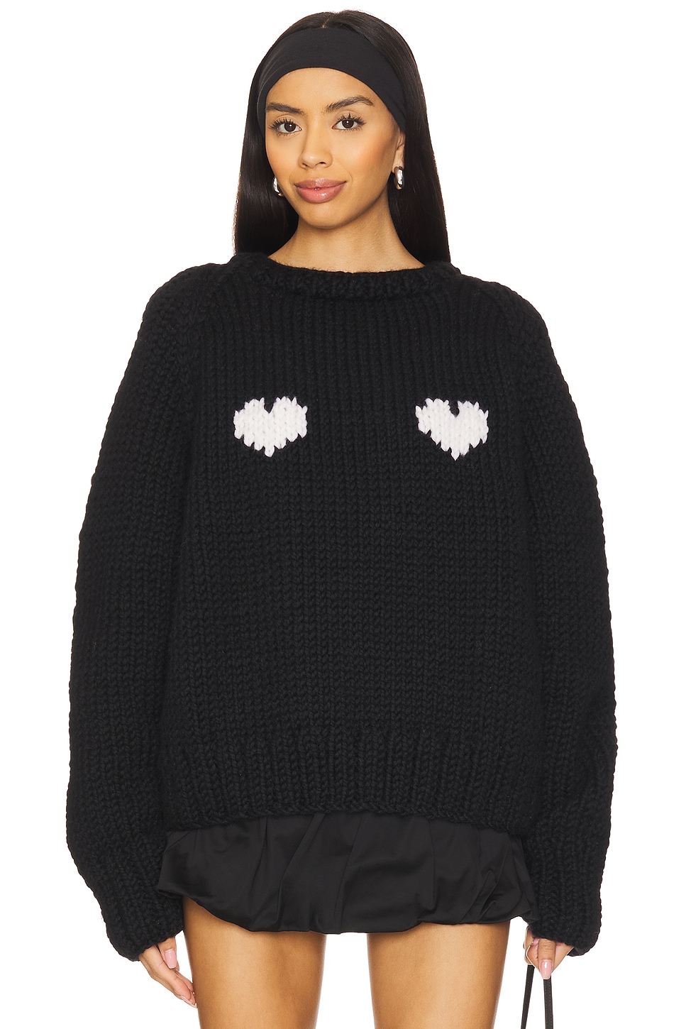 GOGO Sweaters Two Hearts Slouchy Pullover