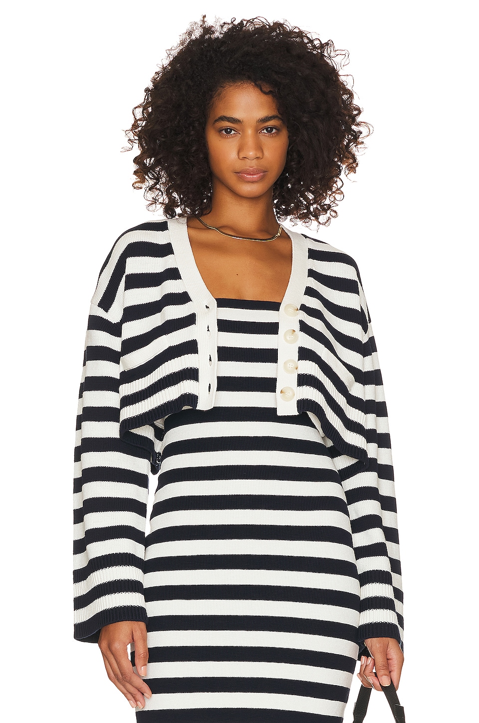 GRLFRND Ragnar Striped Boxy Cardigan