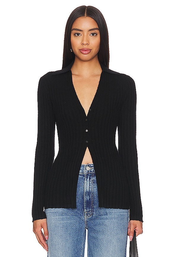 Guest In Residence Rib Button Cardigan