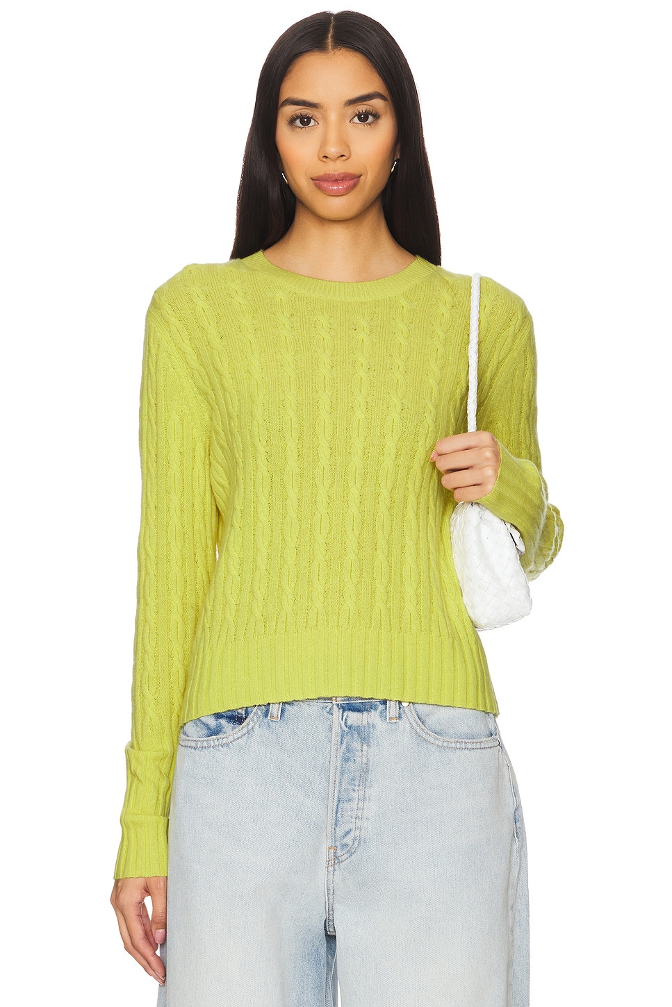 Guest In Residence Cable Shrunken Cashmere Crew Sweater