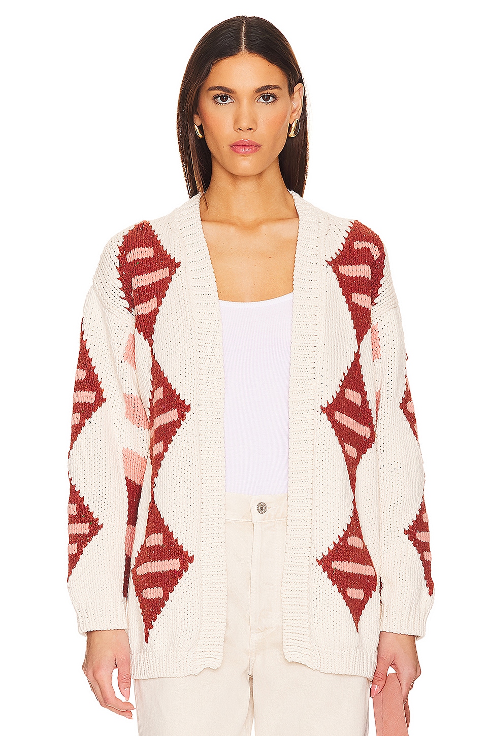 Hayley Menzies Intarsia Long Cardigan