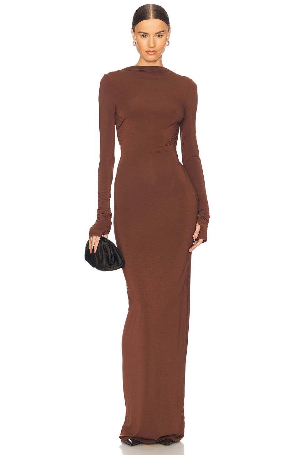 Helsa Jersey Backless Maxi Dress