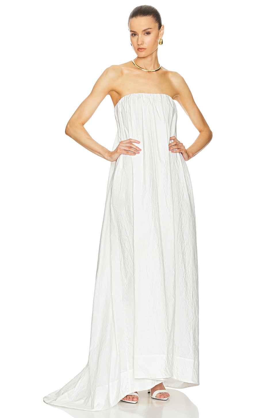 Helsa Crinkle Pleated Gown