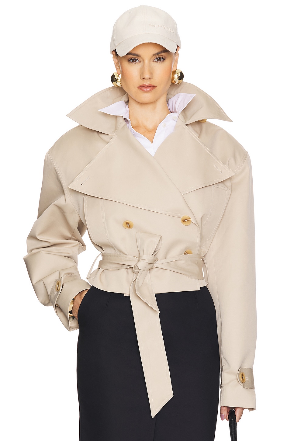 Helsa Oversized Cropped Trench