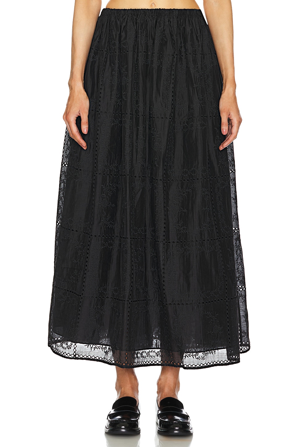 Helsa Handkerchief Midi Skirt