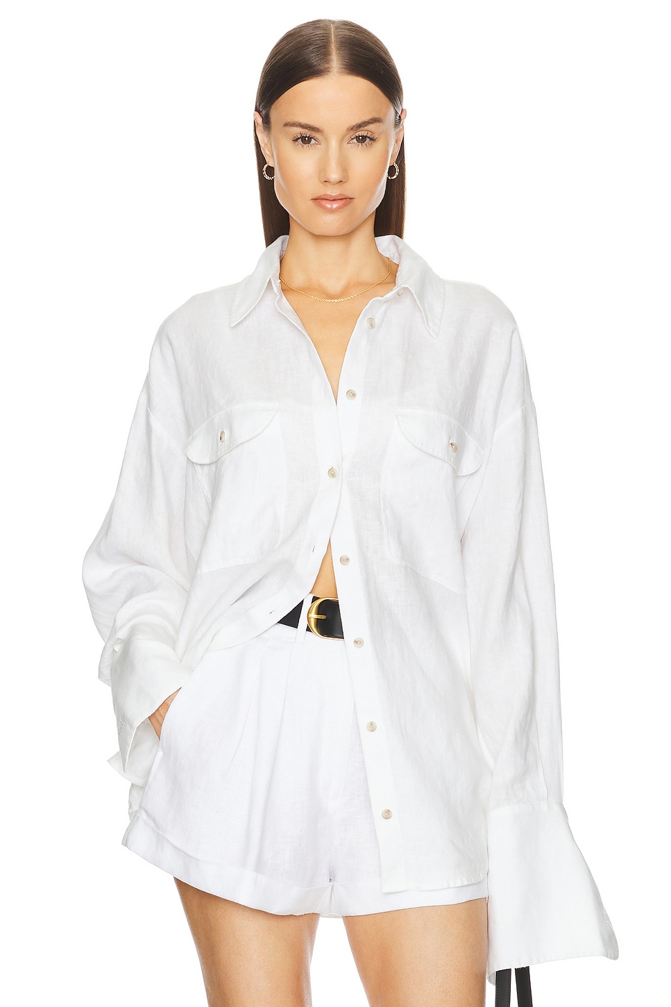 Helsa Washed Linen Shirt