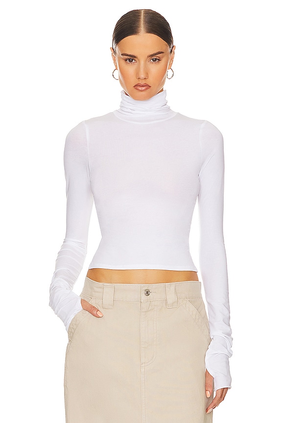 Helsa Long Sleeve Turtleneck in 2nd Skin Jersey