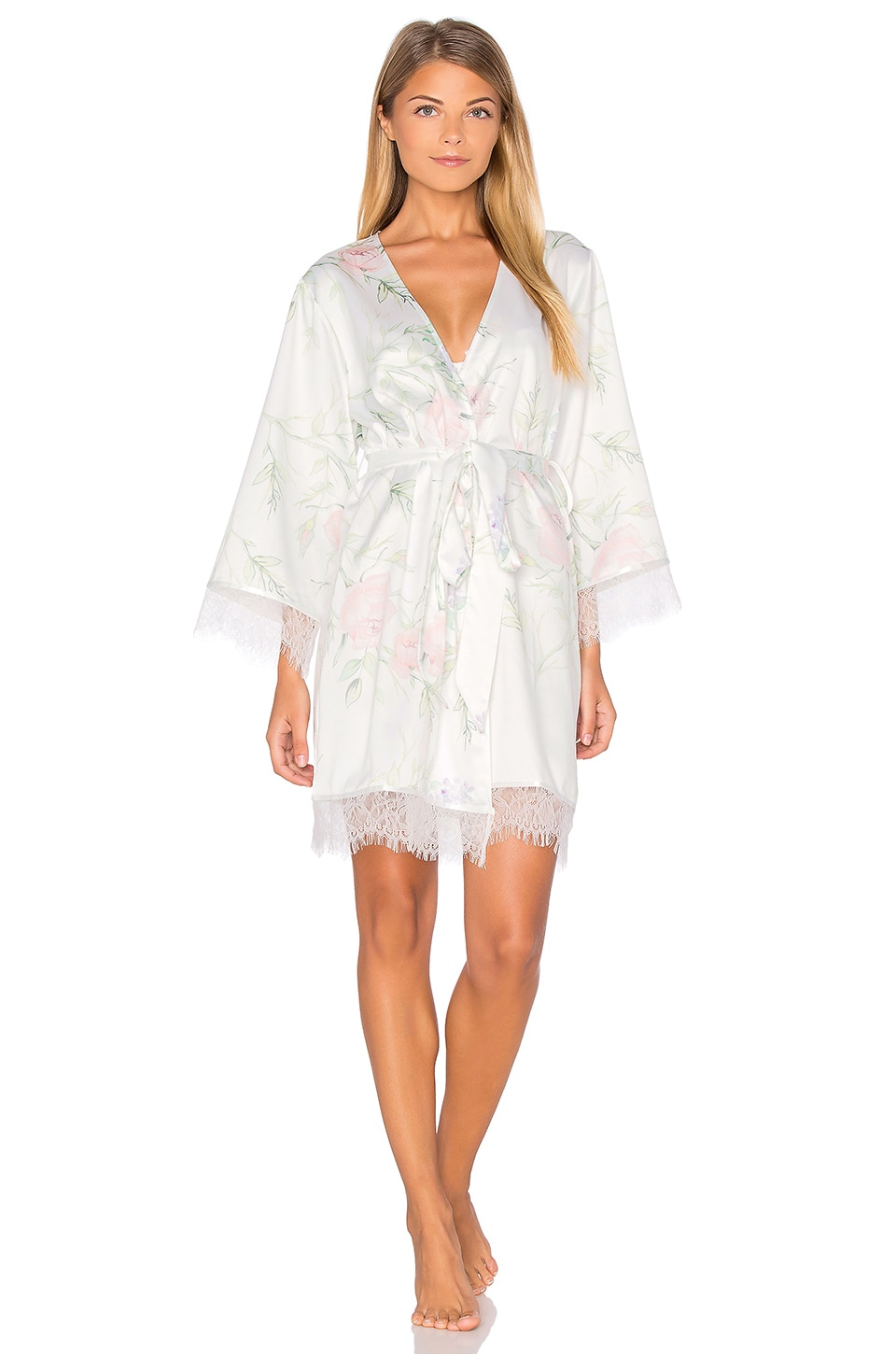 homebodii Sophia Lace Trim Robe