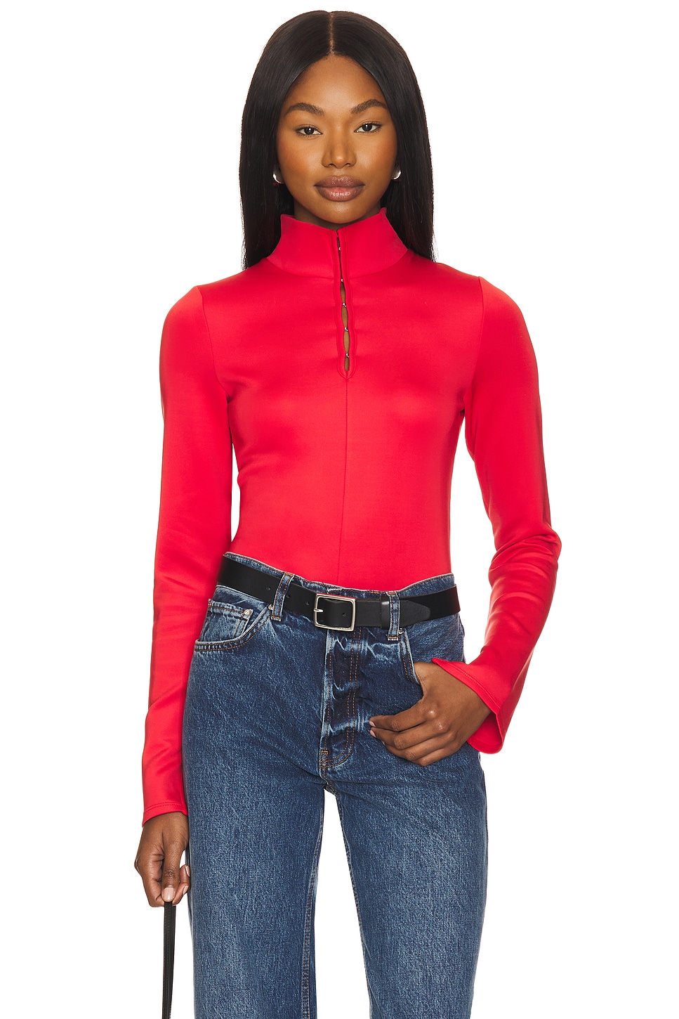 Hudson Jeans Long Sleeve Hook & Eye Bodysuit