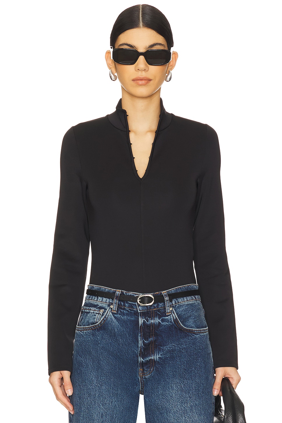 Hudson Jeans Long Sleeve Hook & Eye Bodysuit