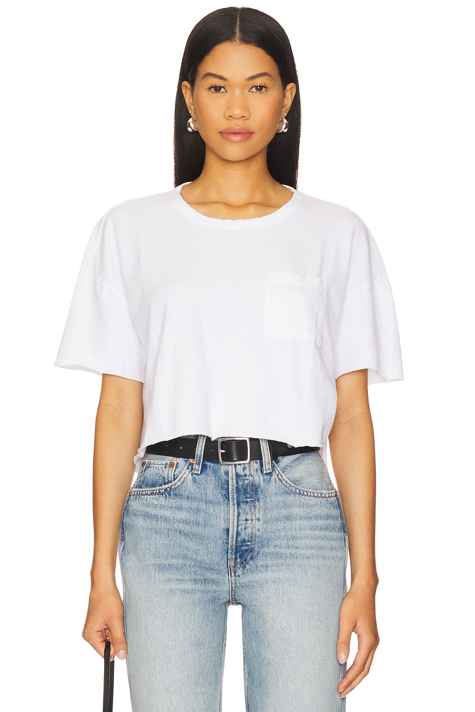 James Perse Cropped Relaxed Fit Pocket Tee