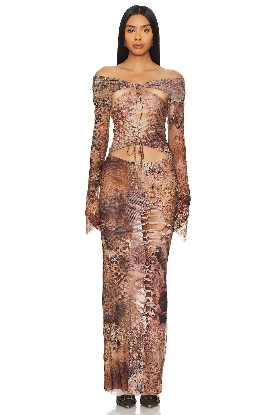 Jaded London Macrame Maxi Dress