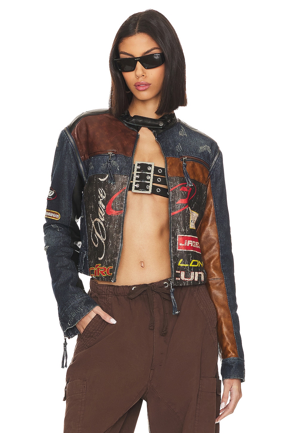 Jaded London Daytona Zip Off Sleeve Moto Jacket