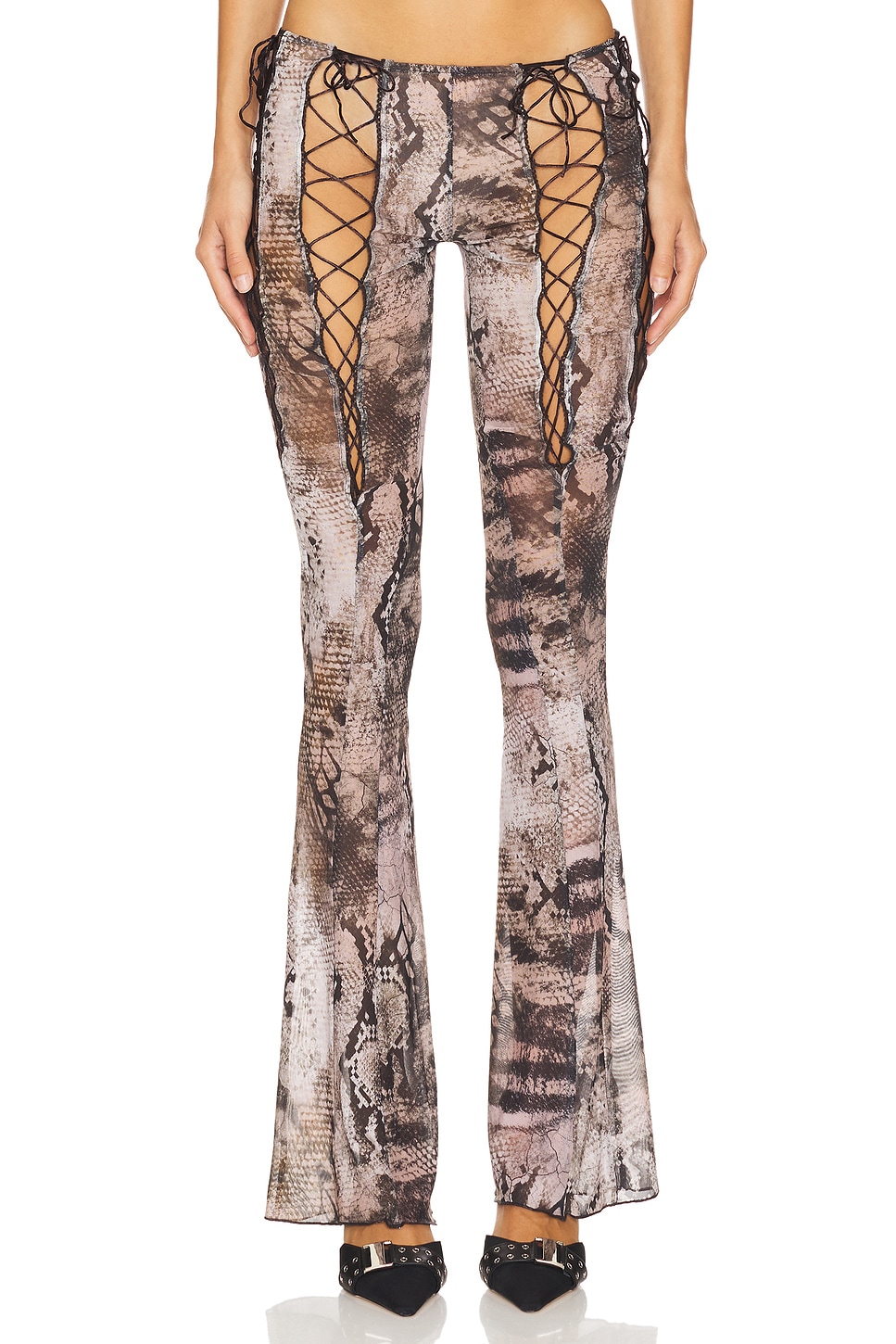 Jaded London Lace Up Mesh Trousers