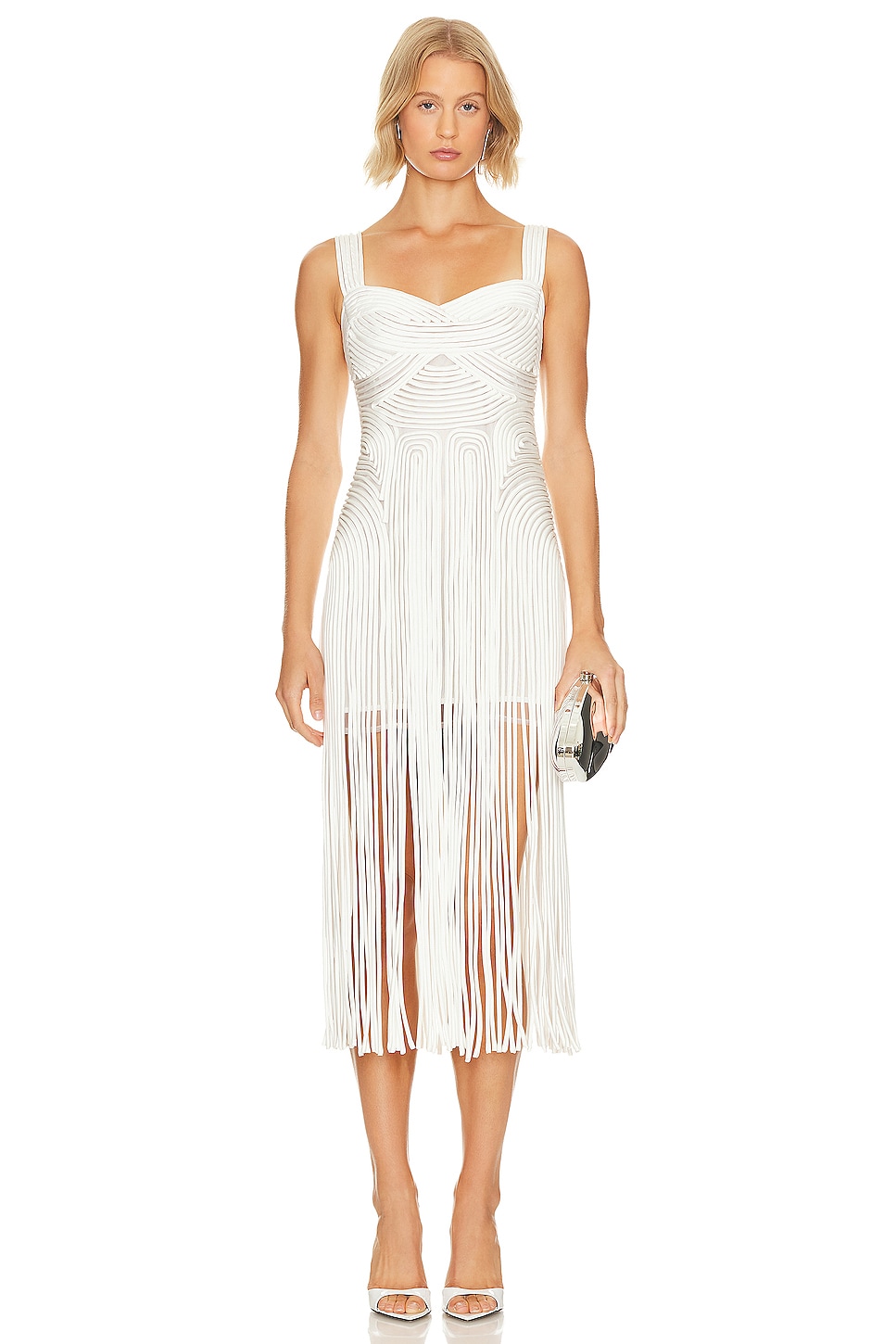 SIMKHAI Darby Fringe Midi Dress