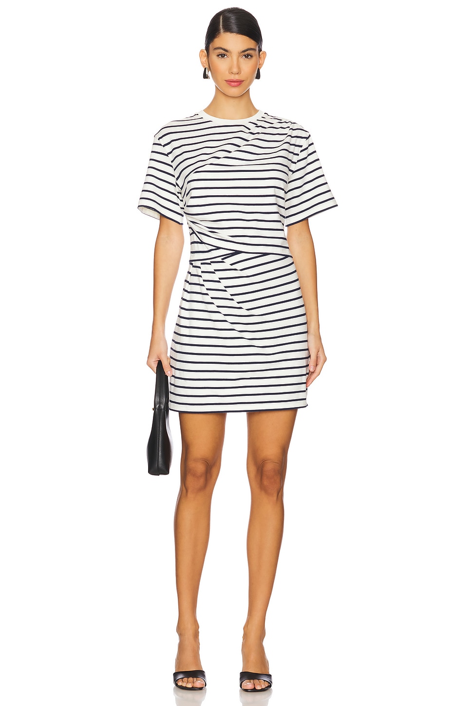 SIMKHAI Zeus Short Sleeve Draped T-shirt Dress