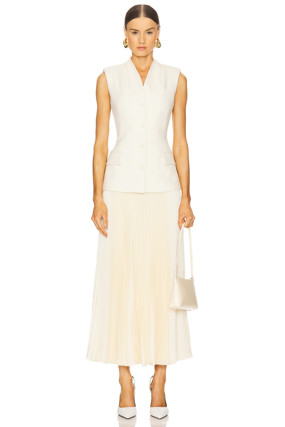 SIMKHAI Georgina Sleeveless Vest Midi Dress