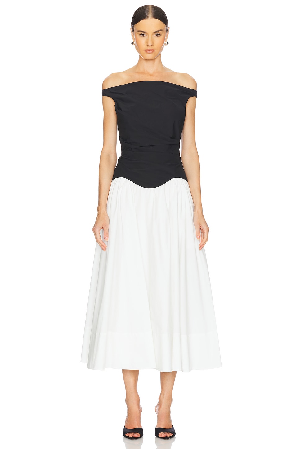 SIMKHAI Cersei Off Shoulder Midi Dress