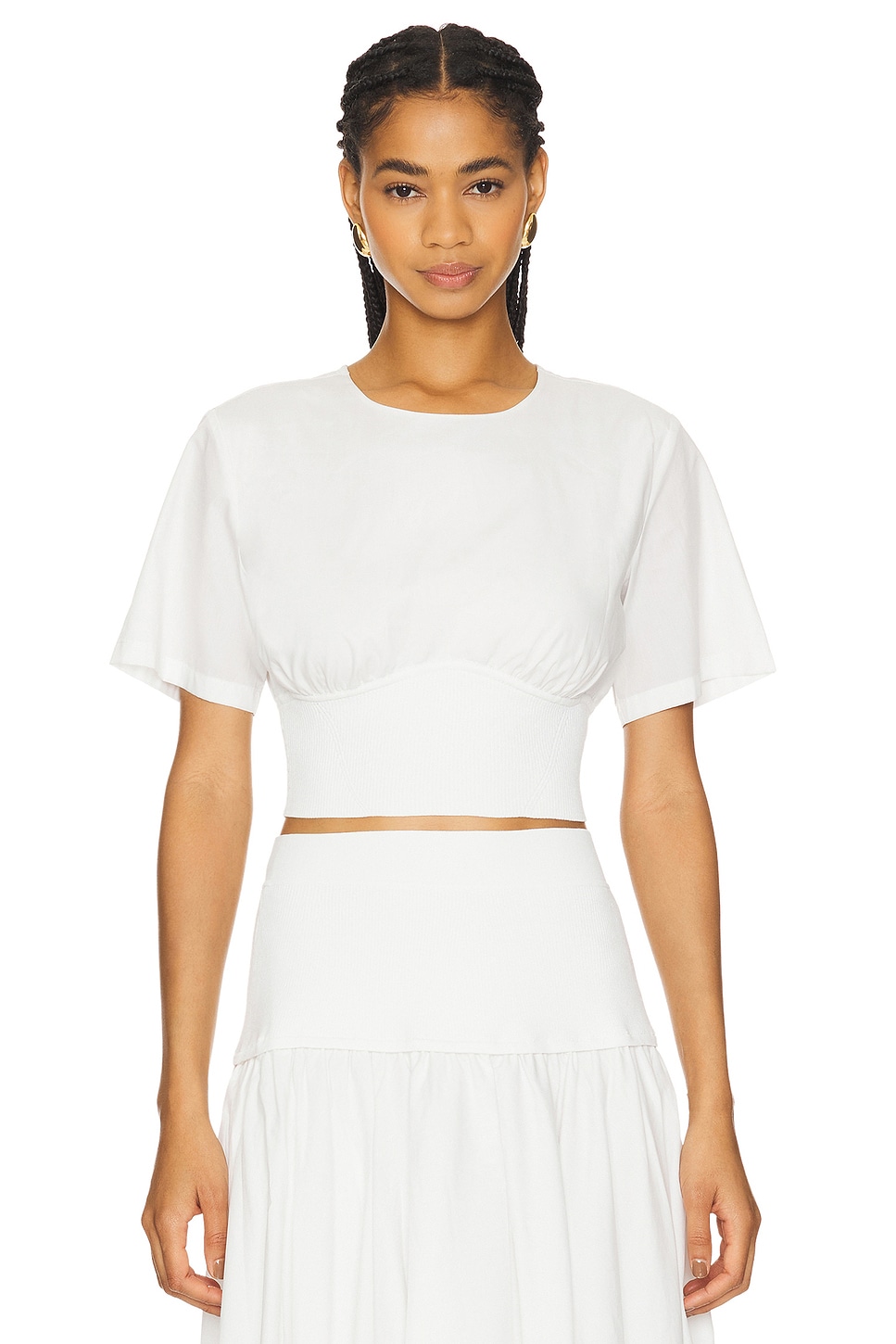 SIMKHAI Adair Crewneck Crop Top