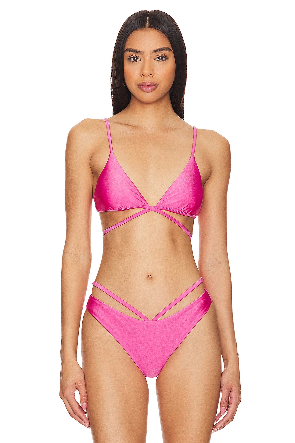 SIMKHAI Harlen Tie Front Bikini Top