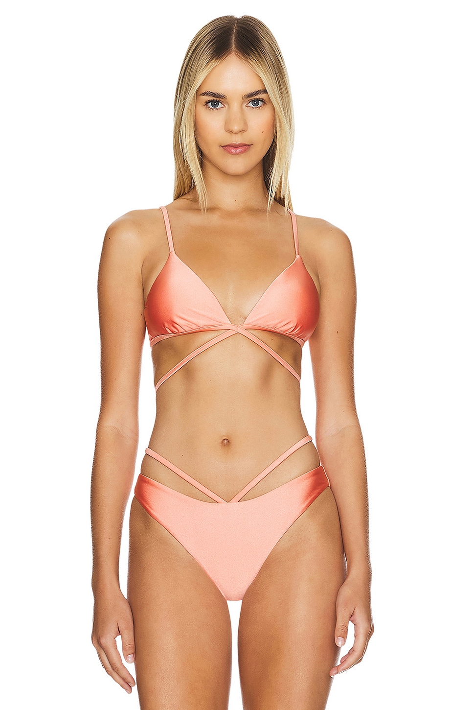 SIMKHAI Harlen Tie Front Bikini Top