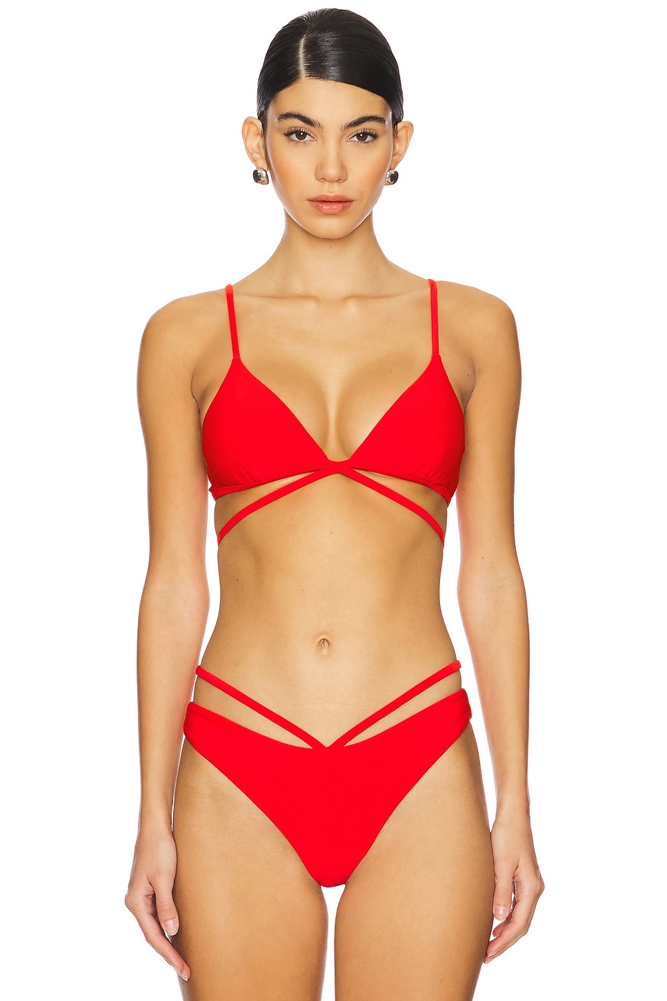 SIMKHAI Harlen Tie Front Bikini Top