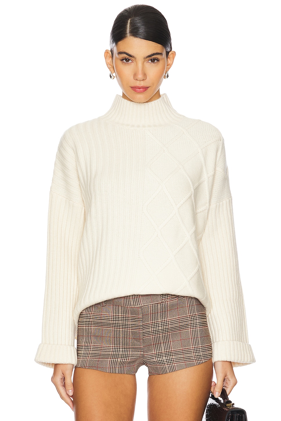 JUMPER 1234 Aran Rib Turtleneck