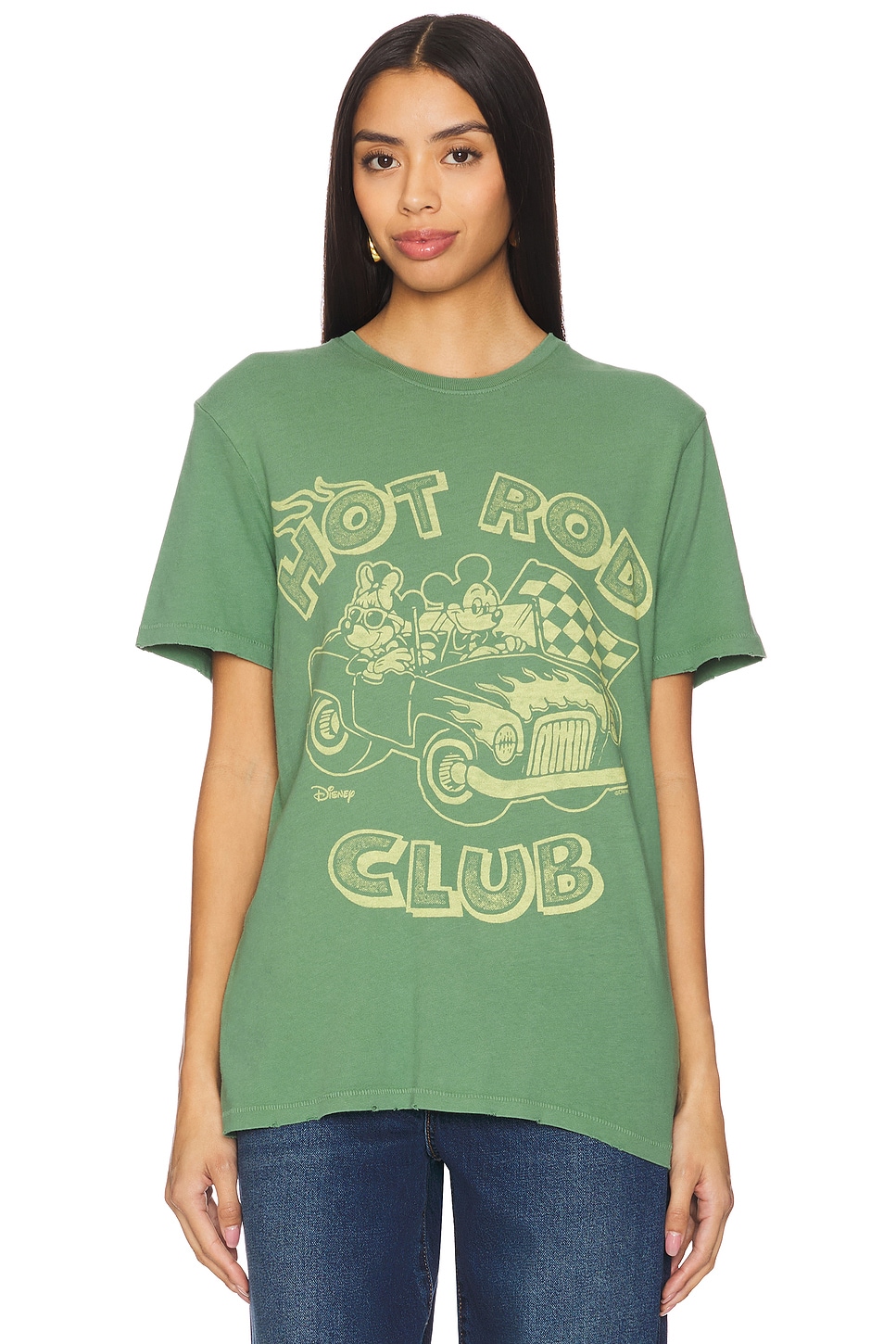 Junk Food Mickey And Minnie Hot Rod T-Shirt in Peridot