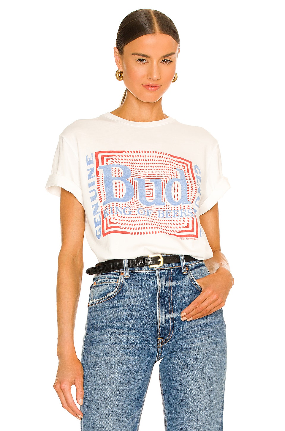 Junk Food Budweiser Psych Pattern Tee in White