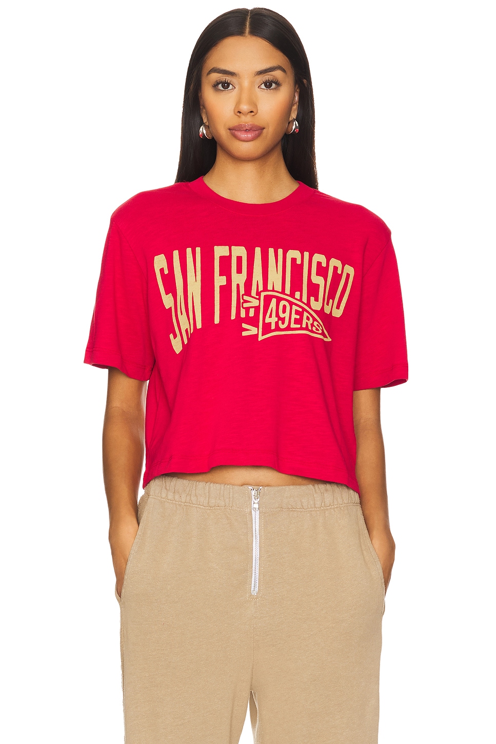 Junk Food 49ers Dual Threat Mock Neck Crop Tee