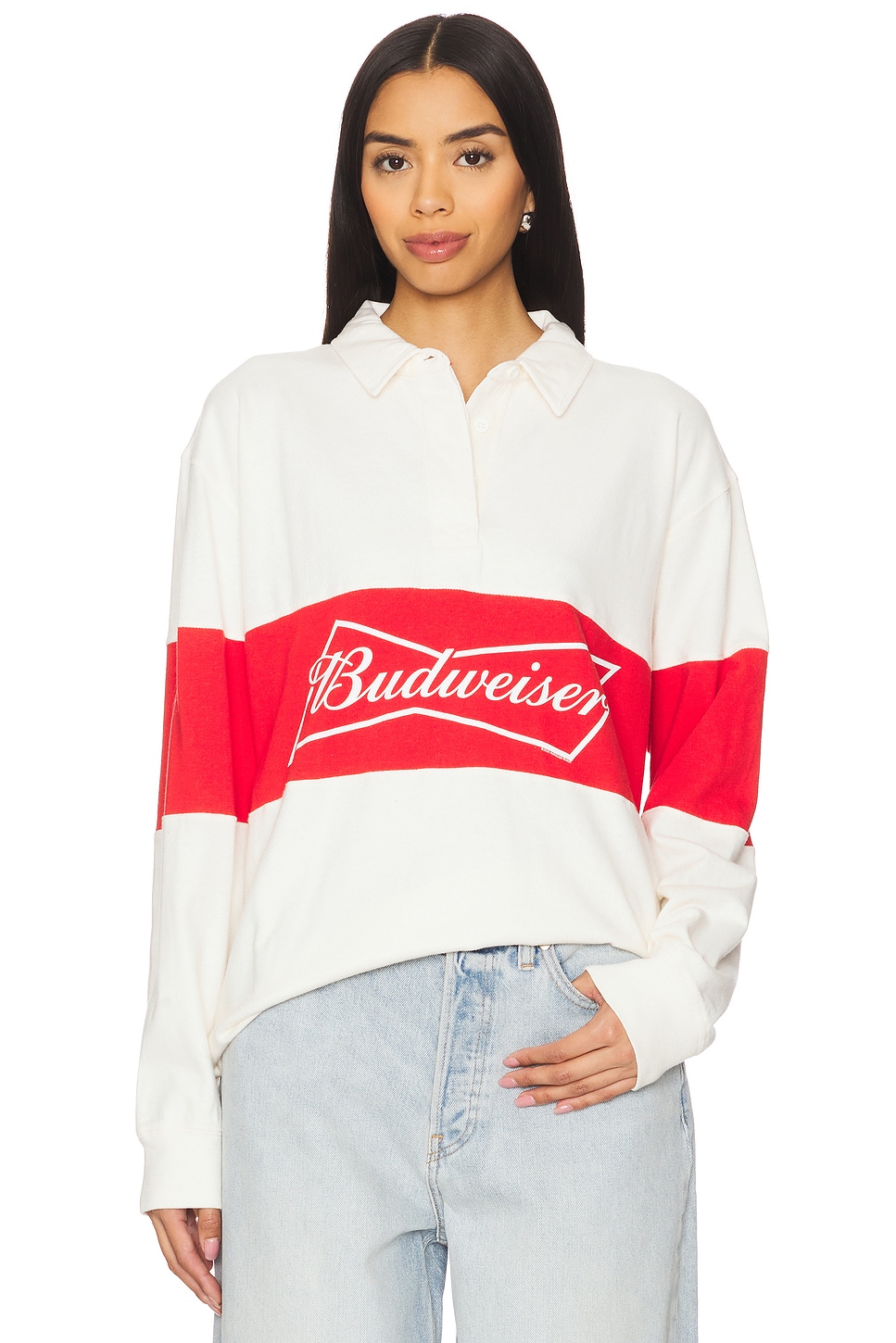 Junk Food Budweiser Rugby Long Sleeve Shirt