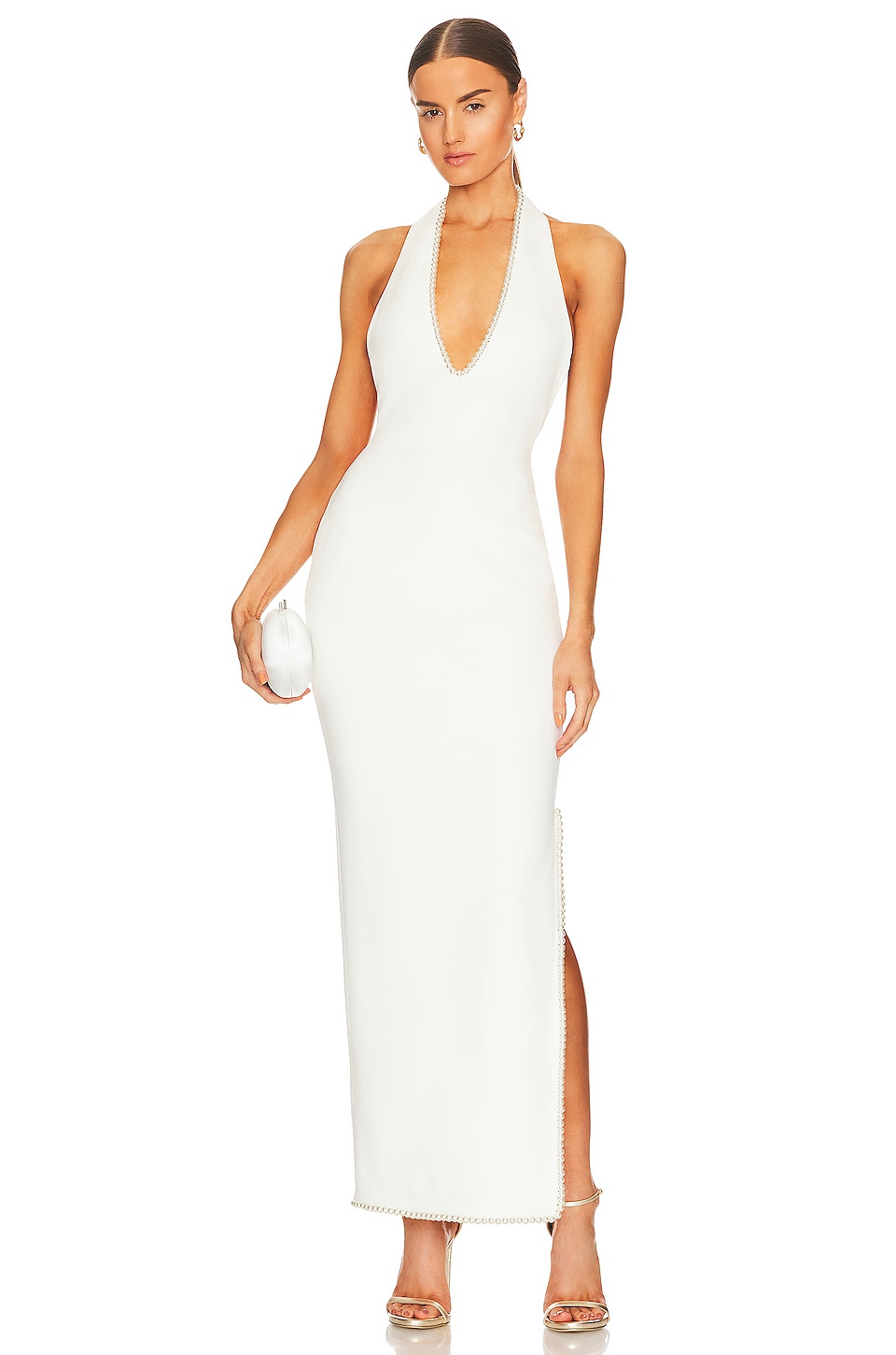 Khanums Khilan Pearl Trim Maxi Dress