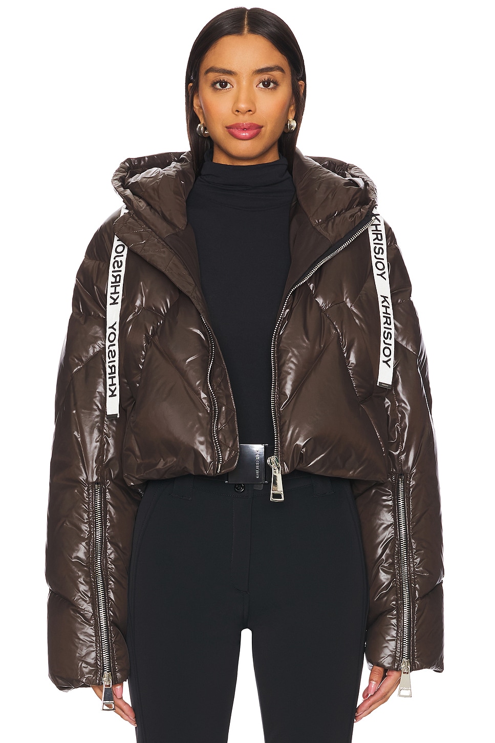 Khrisjoy Crop Puffer Jacket Shiny