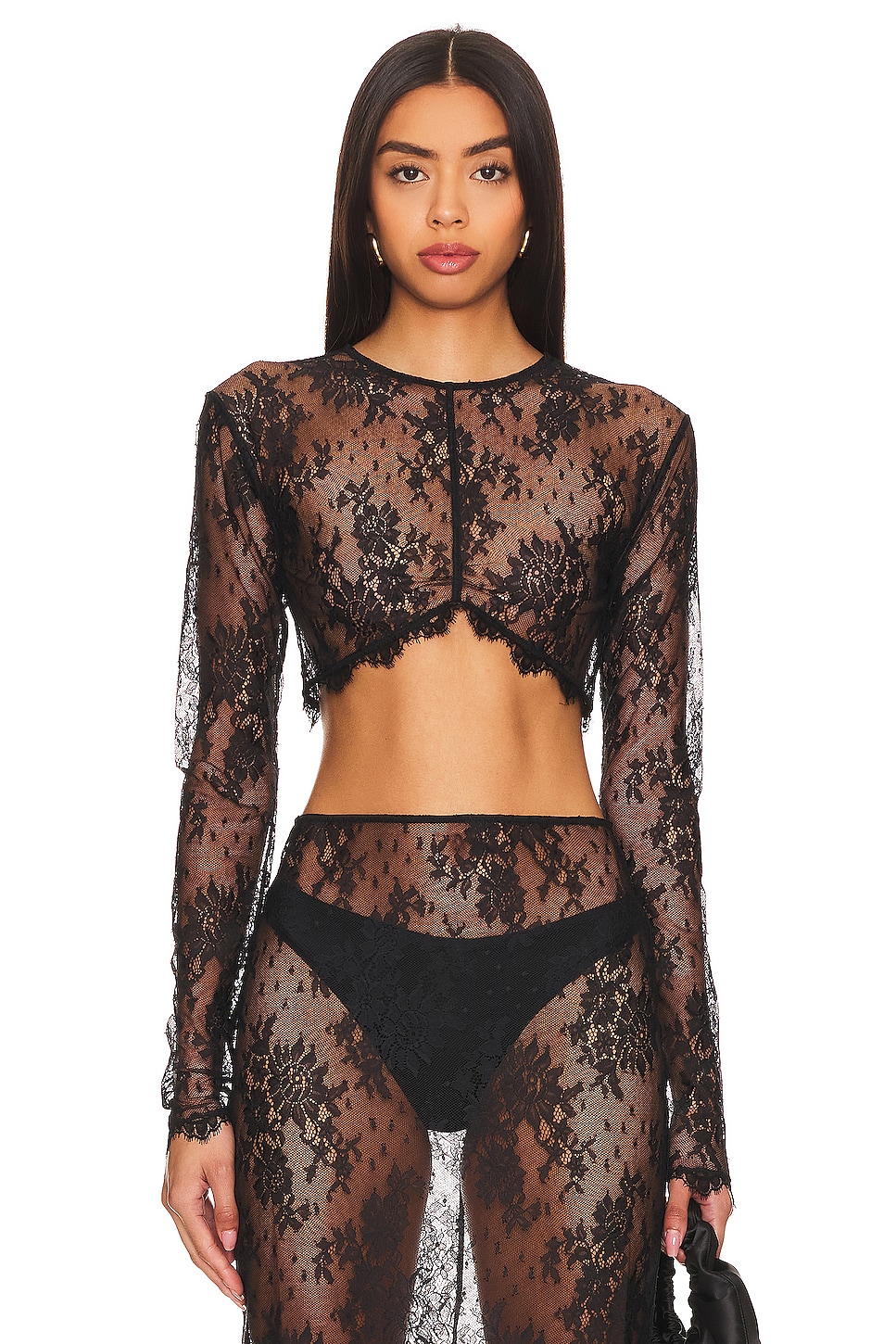 Kiki de Montparnasse Jolie Long Sleeve Cropped Top