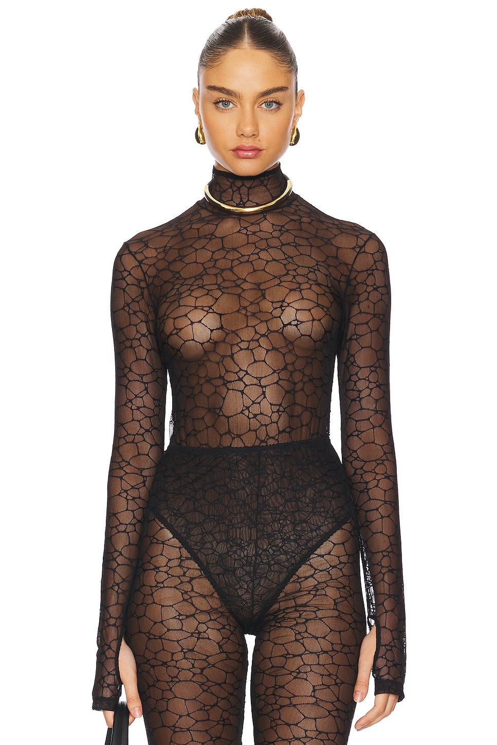 Kiki de Montparnasse Crystalline Turtleneck Bodysuit