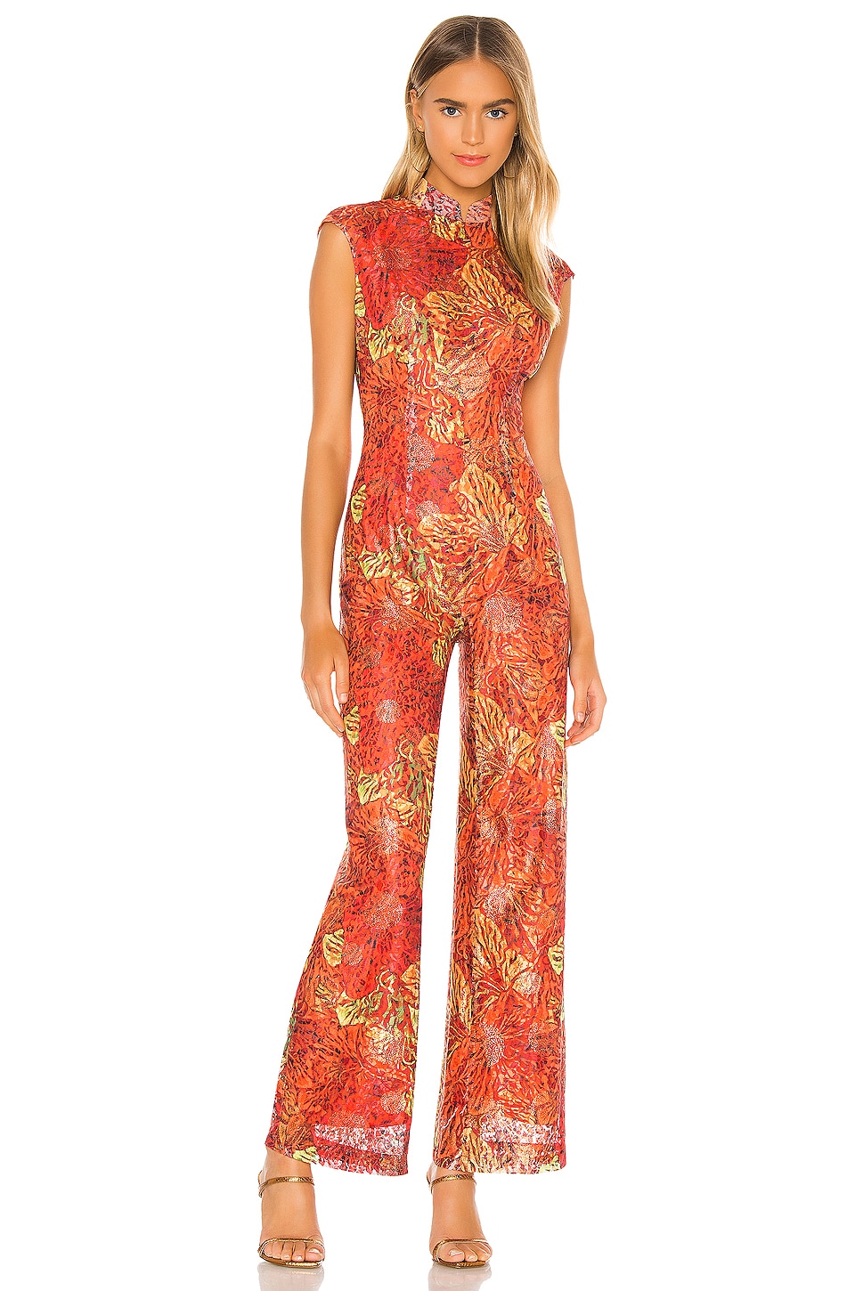 Kim Shui Red Lace Jumpsuit