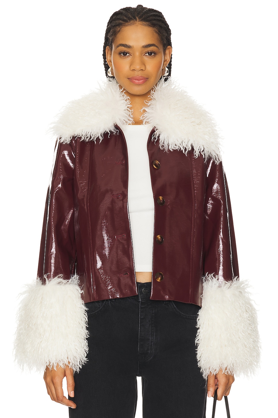 Kitri Bonnie Faux Fur Vinyl Jacket